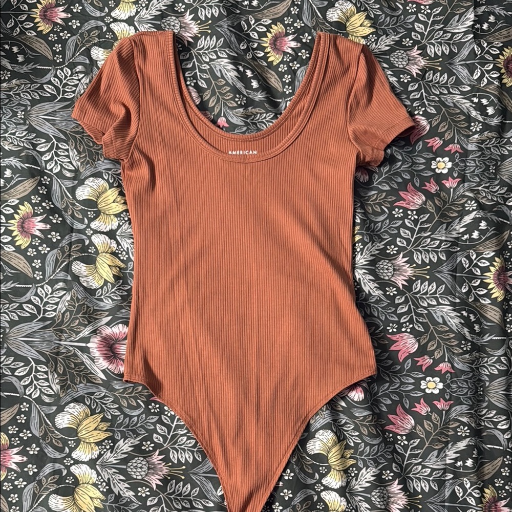 Rust Ribbed Bodysuit